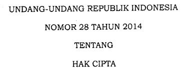  Thumbnail UNDANG-UNDANG REPUBLIK INDONESIA  NOMOR 28 TAHUN 2014 TENTANG HAK CIPTA